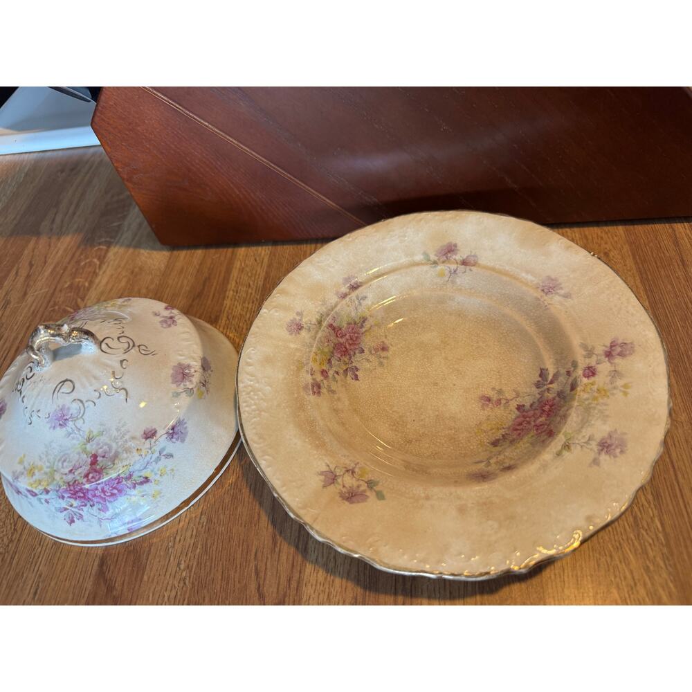 Antique La Belle China Covered Butter Keeper Wheeling Pottery c1890s - Picture 6 of 7